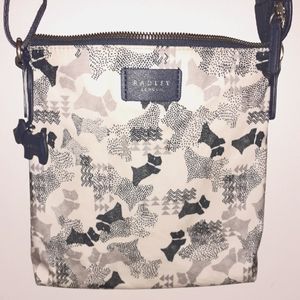 Radley London crossbody with Navy Strap & Scotties. EUC'
